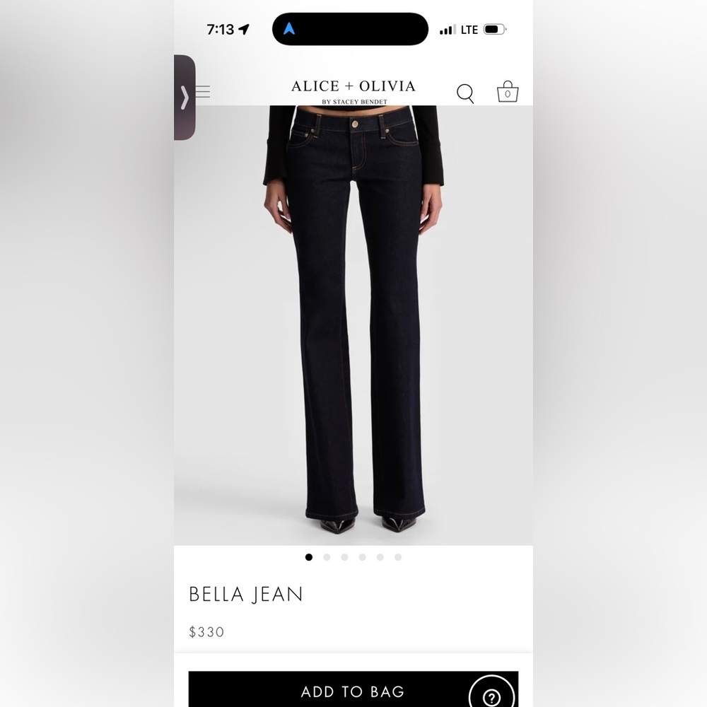 Alice + Olivia Black Flare Jeans